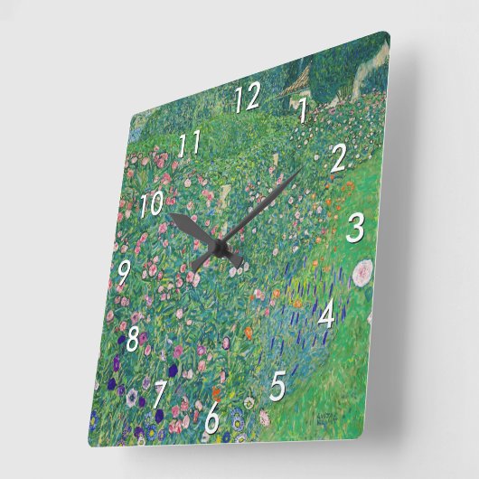 Gustav Klimt - Italienische Gartenlandschaft Quadratische Wanduhr (Winkel)