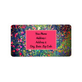 Gustav Klimt Italienischer Garten Adressaufkleber (Vorne)