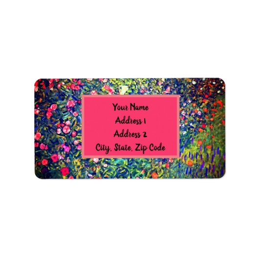 Gustav Klimt Italienischer Garten Adressaufkleber (Vorne)