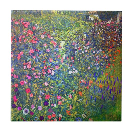 Gustav Klimt Italienischer Garten Fliese (Vorderseite)