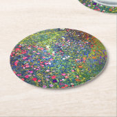 Gustav Klimt Italienischer Garten Runder Pappuntersetzer (Angewinkelt)