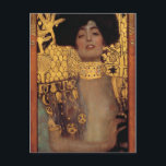 Gustav Klimt Judith Postcard Postkarte<br><div class="desc">Gustav Klimt Judith Postkarte. Ölmalerei auf Leinwand aus dem Jahr 1901. Gustav Klimts schöne Darstellung der biblischen Geschichte von Judith und Holofernes. Ideal für die Liebhaber der österreichischen Symbolik,  Klimt und der schönen Kunst.</div>