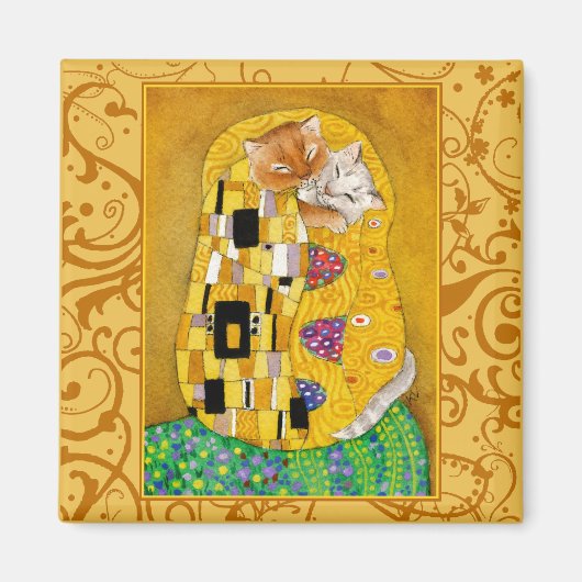 Gustav Klimt Kat Goldmagnete Magnet (Vorne)