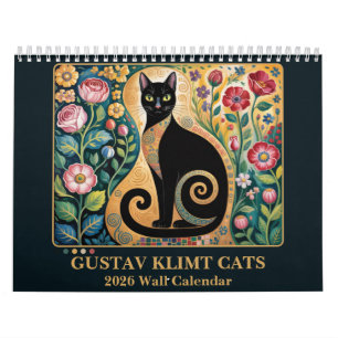 Gustav Klimt Katze   Elegante Art Nouveau-Katze 20 Kalender