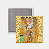 Gustav Klimt Katze in Gold-Löffel-Magnet Magnet (Vorderseite/Rückseite)