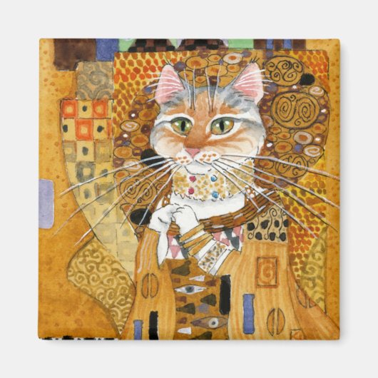Gustav Klimt Katze in Gold-Löffel-Magnet Magnet (Vorne)