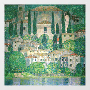 Gustav Klimt - Kirche in Cassone Fensteraufkleber