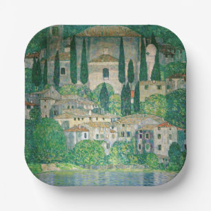 Gustav Klimt - Kirche in Cassone Pappteller