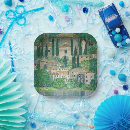 Gustav Klimt - Kirche von Cassone Pappteller (Party)