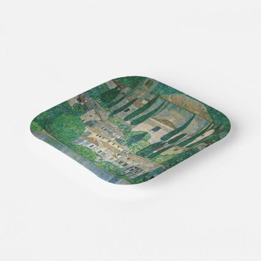 Gustav Klimt - Kirche von Cassone Pappteller (Gewinkelt)