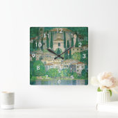 Gustav Klimt - Kirche von Cassone Quadratische Wanduhr (Zuhause)