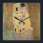 Gustav Klimt | Kiss, 1907-08 Quadratische Wanduhr<br><div class="desc">Kiss,  1907-08 | von Gustav Klimt | Art Location: Österreichische Galerie Belvedere,  Wien,  Österreich | Österreichische Künstlerin | Image Collection number: XAM601</div>