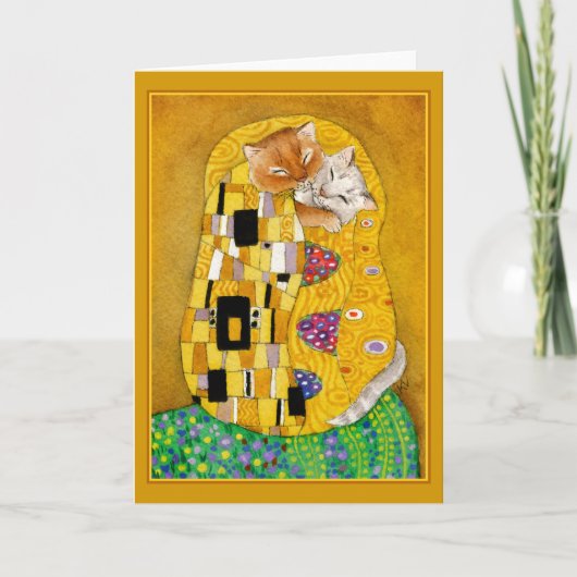 Gustav Klimt Kiss niedliche Grußkarte Karte (Vorderseite)