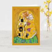 Gustav Klimt Kiss niedliche Grußkarte Karte (Gelbe Blume)