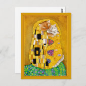 Gustav Klimt kiss niedlicher Katzenlöffel Postkarte (Vorne/Hinten)