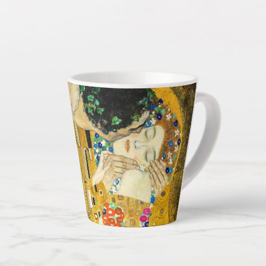 Gustav Klimt Kiss / Valentine's Day Artistic Milchtasse (Rechte Ecke)