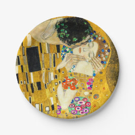 Gustav Klimt Kiss / Valentine's Day Romantic Art Pappteller