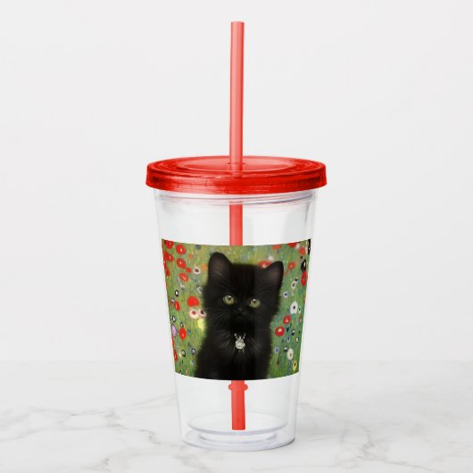 Gustav Klimt Kitten Acryltrinkbecher (Vorderseite)