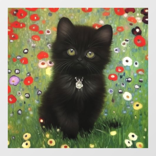 Gustav Klimt Kitten Fensteraufkleber (Blatt)