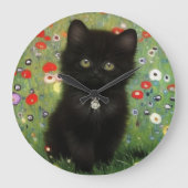 Gustav Klimt Kitten Große Wanduhr (Vorderseite)