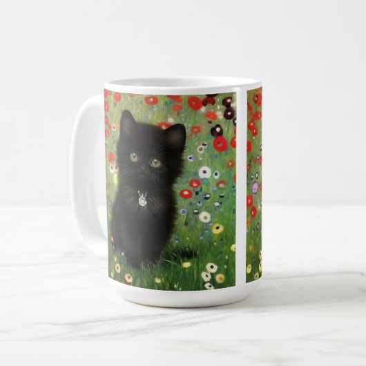 Gustav Klimt Kitten Kaffeetasse (Vorderseite Links)
