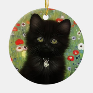 Gustav Klimt Kitten Keramik Ornament