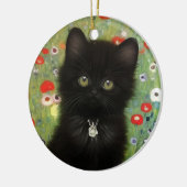 Gustav Klimt Kitten Keramik Ornament (Links)