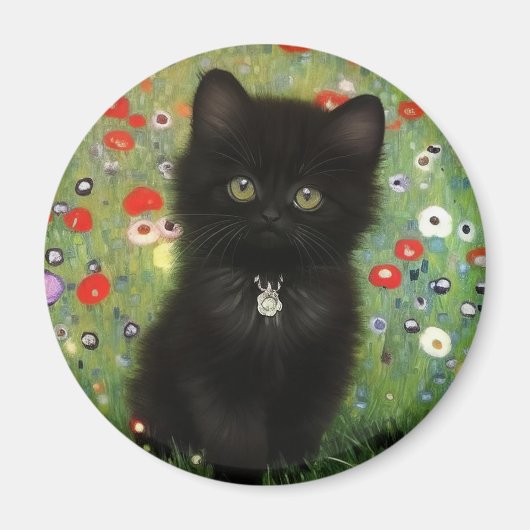 Gustav Klimt Kitten Magnet (Vorne)