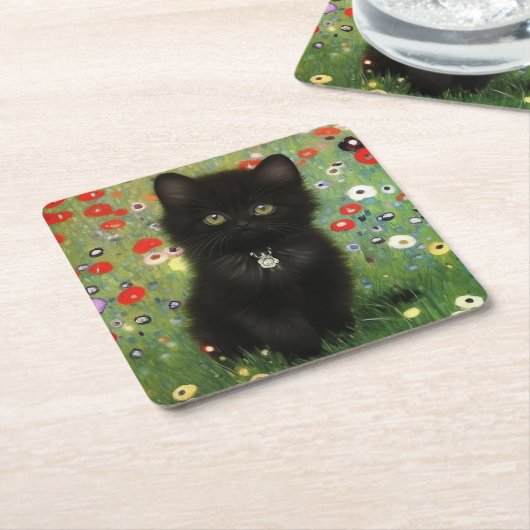 Gustav Klimt Kitten Rechteckiger Pappuntersetzer (angewinkelt)