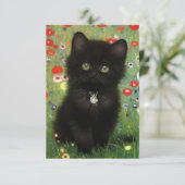 Gustav Klimt Kitten RSVP Karte (Stehend Vorderseite)