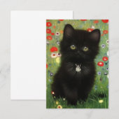 Gustav Klimt Kitten RSVP Karte (Vorne/Hinten)