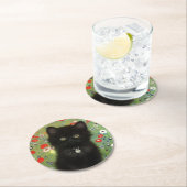 Gustav Klimt Kitten Runder Pappuntersetzer (Vor Ort)