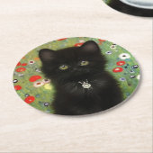 Gustav Klimt Kitten Runder Pappuntersetzer (Angewinkelt)