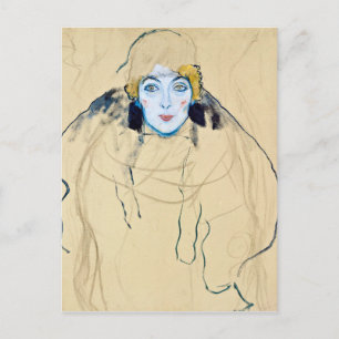 Gustav Klimt - Kopf einer Frau Postkarte