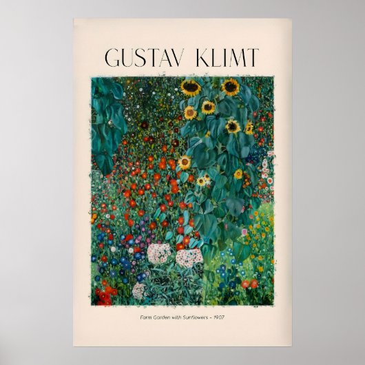 Gustav Klimt Kunstprint - Bauerngarten mit Poster (Vorne)