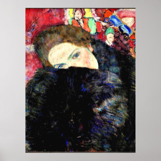 Gustav Klimt Kunstwerk, Lady mit Muff Poster (Vorne)