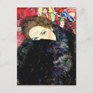 Gustav Klimt Kunstwerk, Lady mit Muff Postkarte
