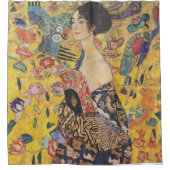 Gustav Klimt-Lady mit einem Fan | Duschvorhang (Vorderseite)
