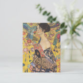 Gustav Klimt-Lady mit einem Fan | Postkarte (Stehend Vorderseite)