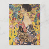 Gustav Klimt-Lady mit einem Fan | Postkarte (Vorderseite)