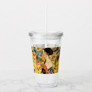 Gustav Klimt Lady mit Fan Acryltrinkbecher