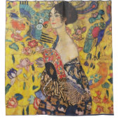 Gustav Klimt Lady mit Fan Art Nouveau Malerei Duschvorhang (Vorderseite)