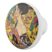 Gustav Klimt Lady mit Fan Art Nouveau Malerei Keramikknauf (Rechts)