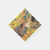 Gustav Klimt Lady mit Fan Art Nouveau Malerei Serviette (Ecke)