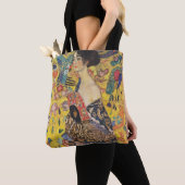 Gustav Klimt Lady mit Fan Art Nouveau Malerei Tasche (Von Nahem)
