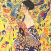 Gustav Klimt Lady mit Fan Aufkleber (Vorderseite)