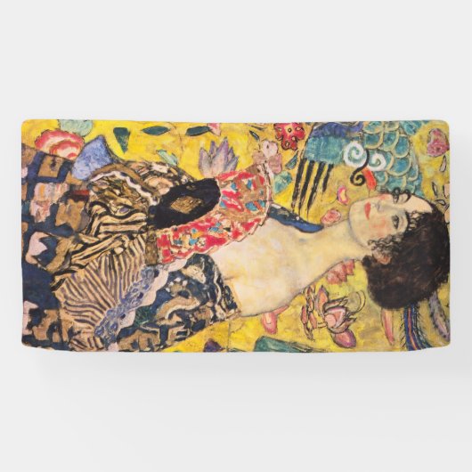 Gustav Klimt - Lady mit Fan Banner (Horizontal)