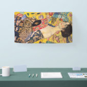 Gustav Klimt - Lady mit Fan Banner (Messe)