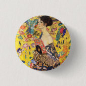 Gustav Klimt Lady mit Fan Button (Vorderseite)