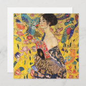 Gustav Klimt - Lady mit Fan Dankeskarte (Vorne/Hinten)